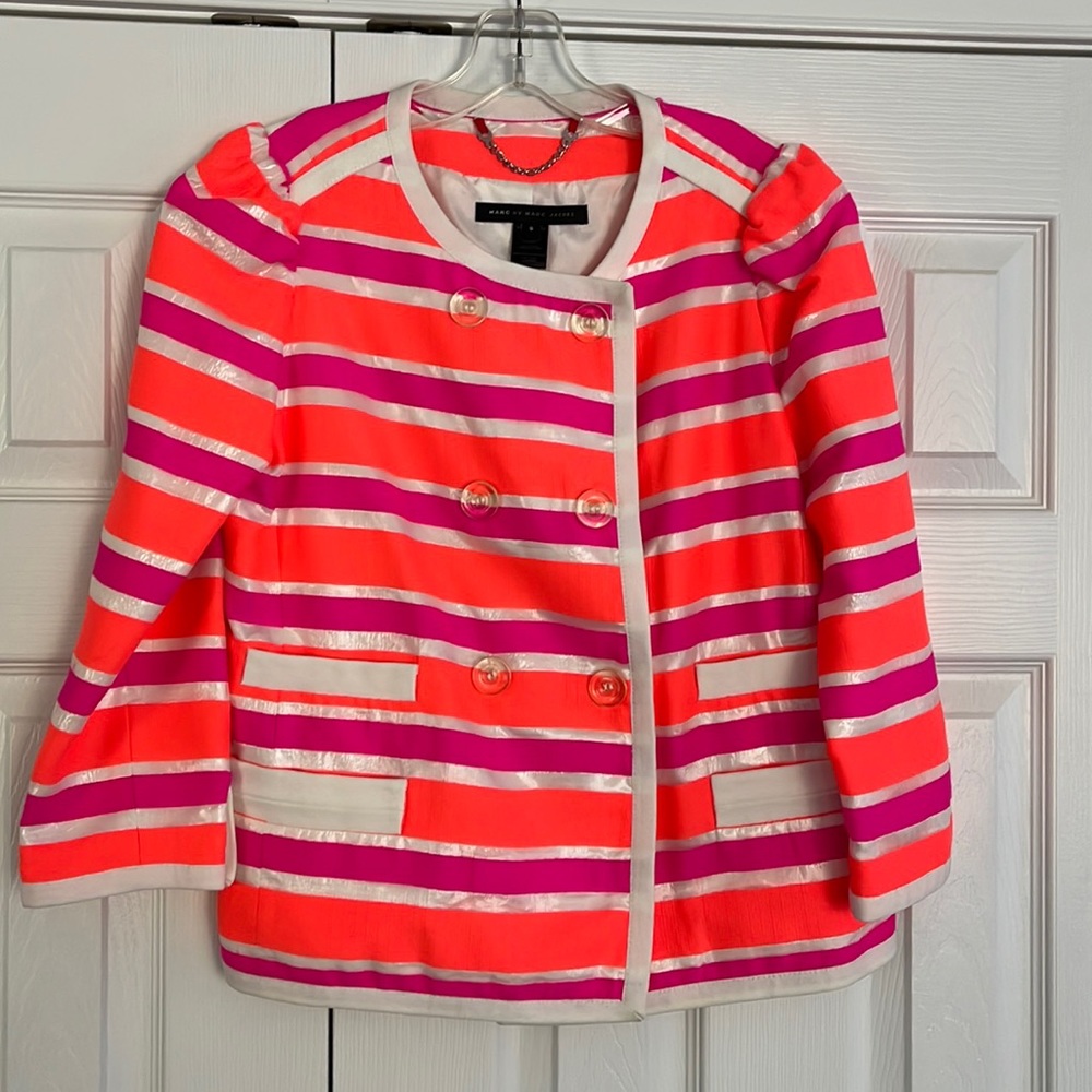 Marc Jacobs neon jacket bright pink orange S